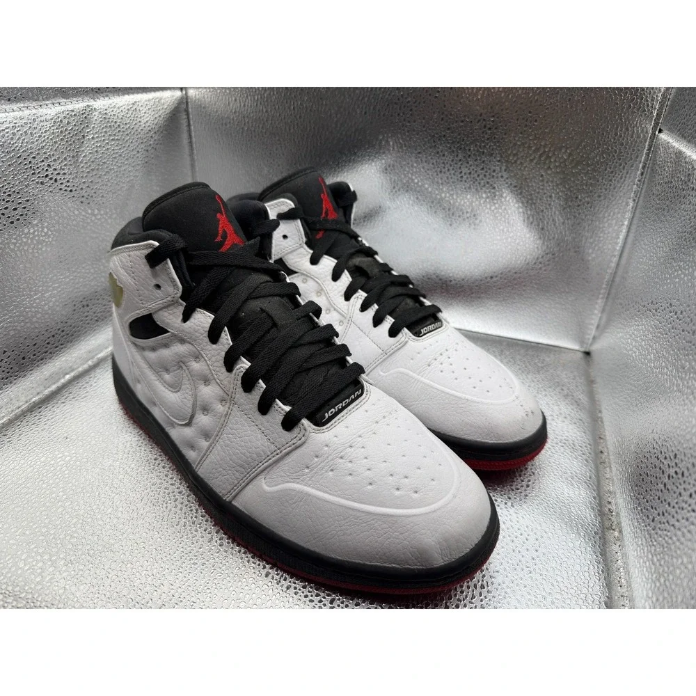 Size 10.5 Nike Air Jordan‎ 1 Retro 97 TXT Playoff White Mens Sneakers 555069-101